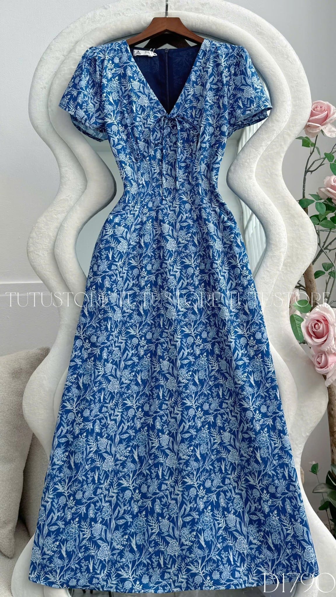Đầm Hoa Thiết Kế Cổ V Dáng Dài Đi Chơi TuTu Store Mã D1790