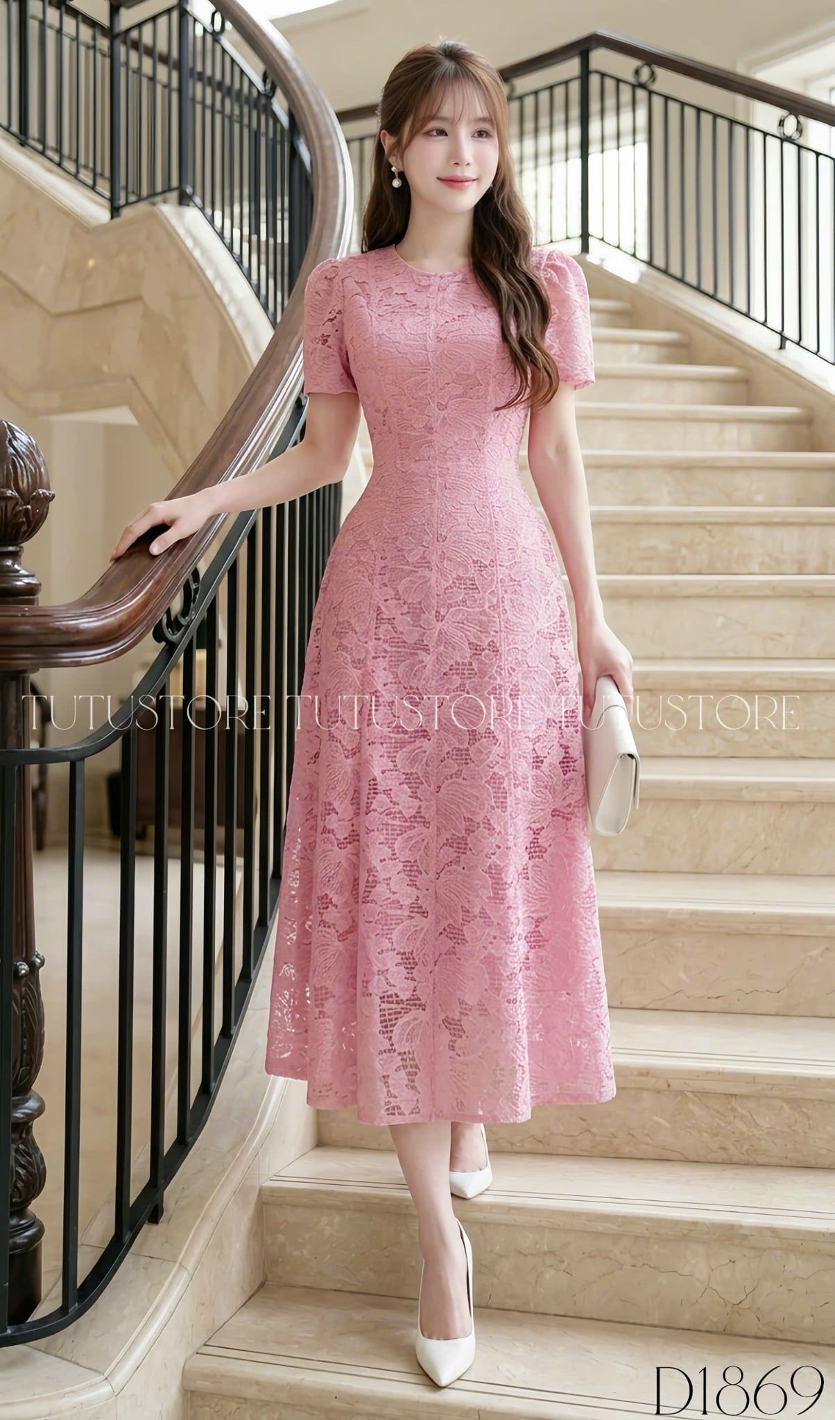 Đầm Thiết Kế Cổ Tròn Dáng Xòe Đầm Đi Tiệc TuTu Store Mã D1869