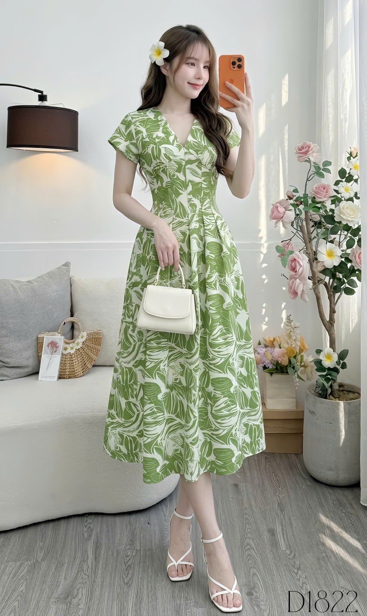 Đầm Thiết Kế Cổ V Dáng Xòe Đi Chơi TuTu Store Mã D1822
