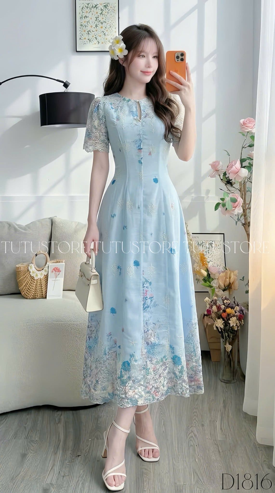 Đầm Thiết Kế Cổ Giọt Nước Dáng Dài Đi Chơi TuTu Store Mã D1816
