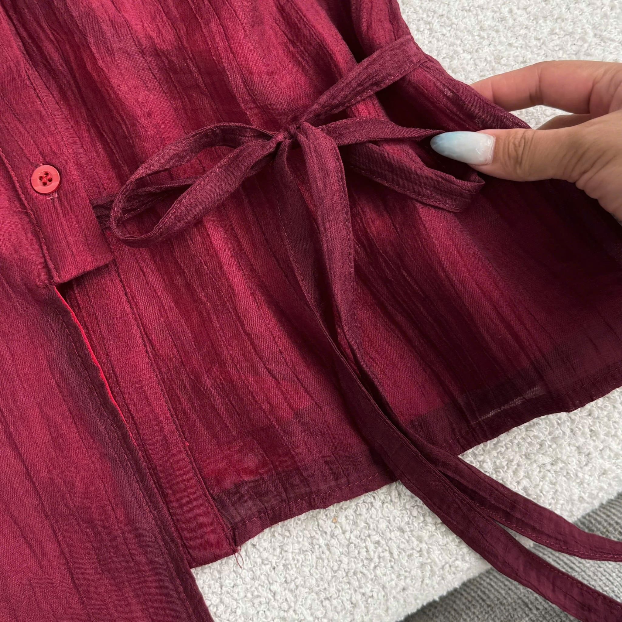 Áo Thiết Kế Cổ Sơ Mi Vai Bèo Đi Chơi TuTu Store Mã A605