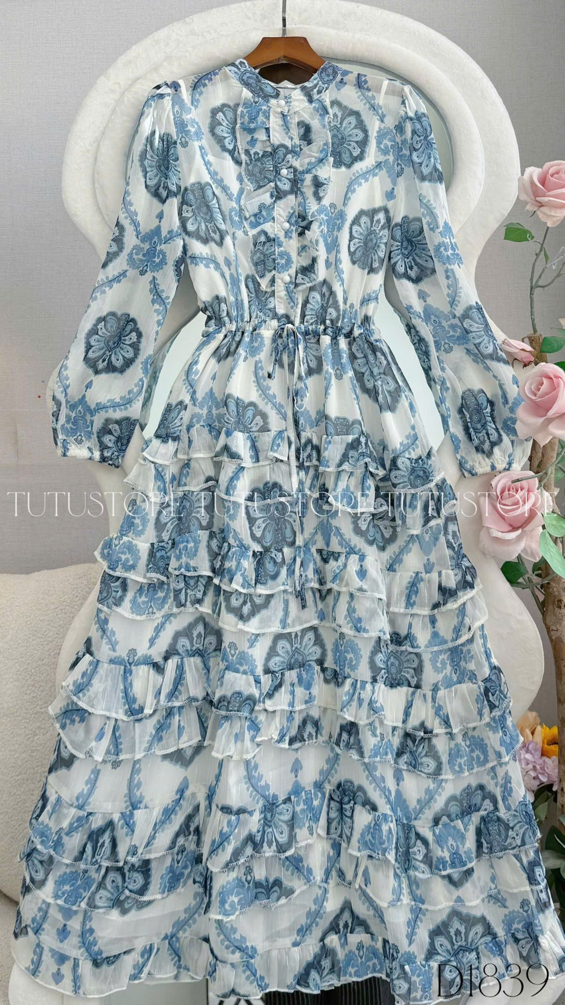Đầm Thiết Kế Tay Dài Dáng Xòe Đi Chơi TuTu Store Mã D1839
