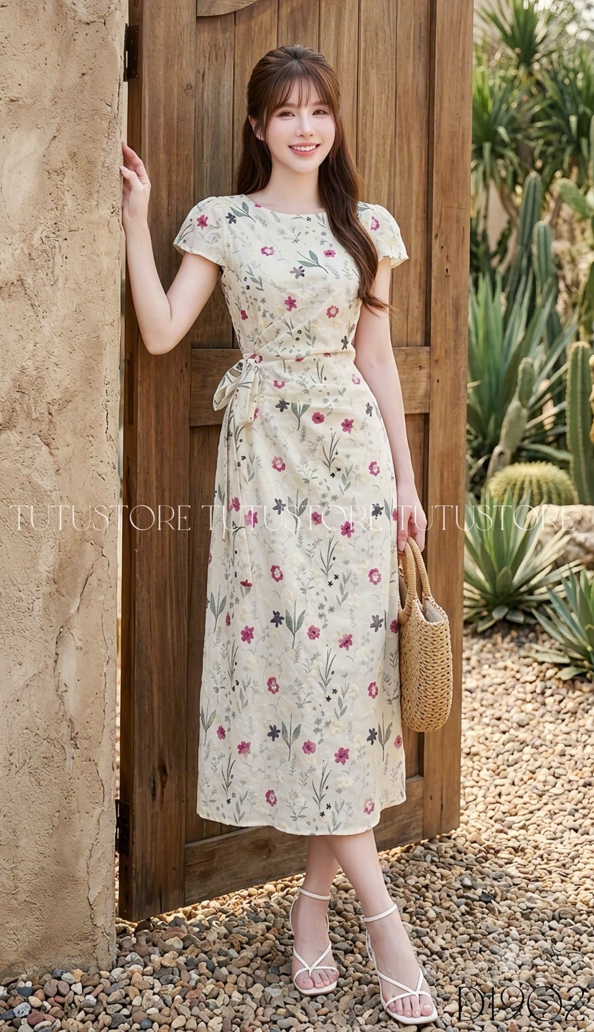 Đầm Thiết Kế Cổ Tròn Buộc Eo Dáng Dài Đầm Đi Tiệc TuTu Store Mã D1902