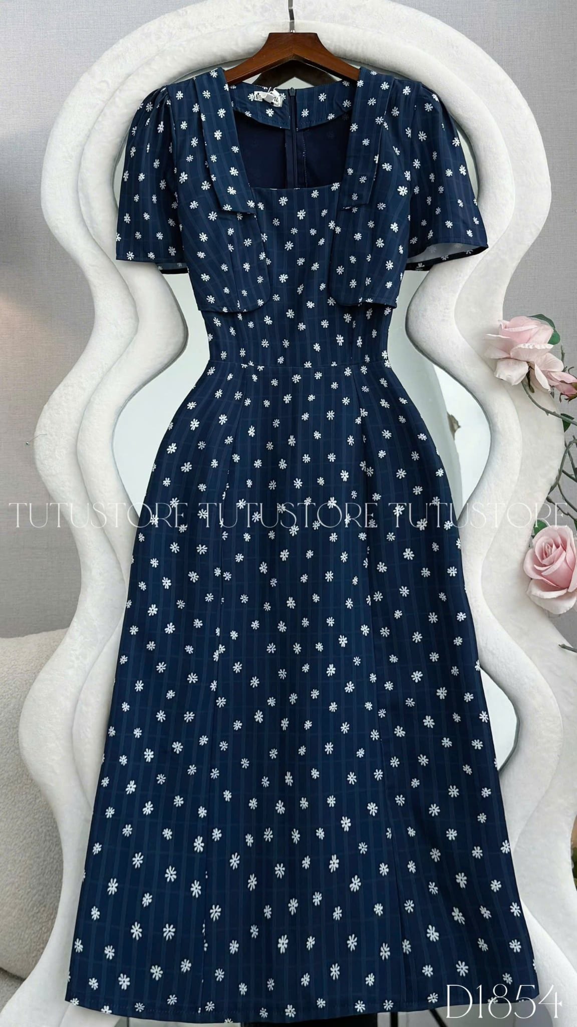 Đầm Thiết Kiểu Dáng Chữ A Hoa Nhí Đầm Đi Tiệc TuTu Store Mã D1854