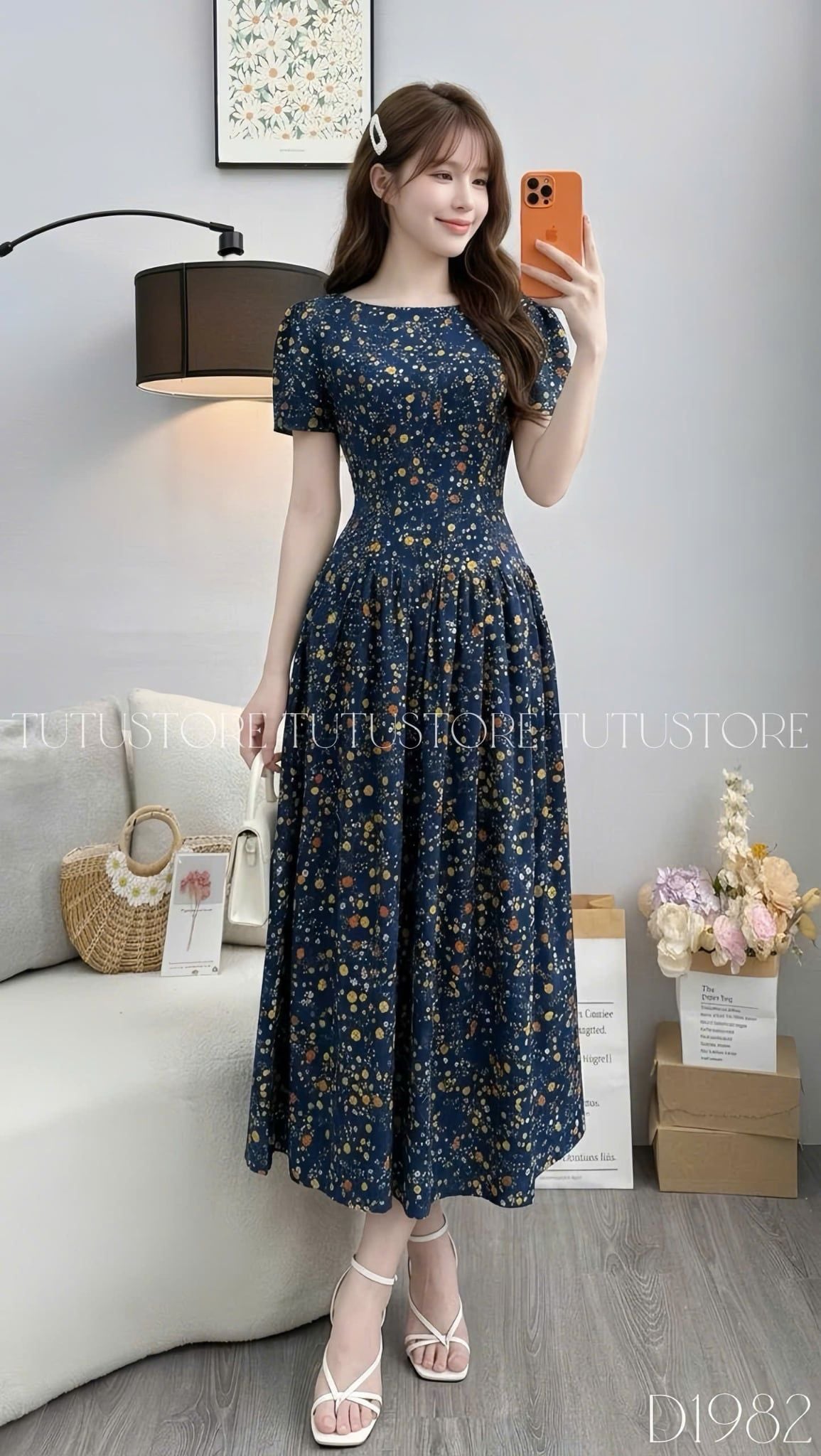 Đầm Thiết Kế Cổ Tròn Dáng Xòe Đi Chơi TuTu Store D1982