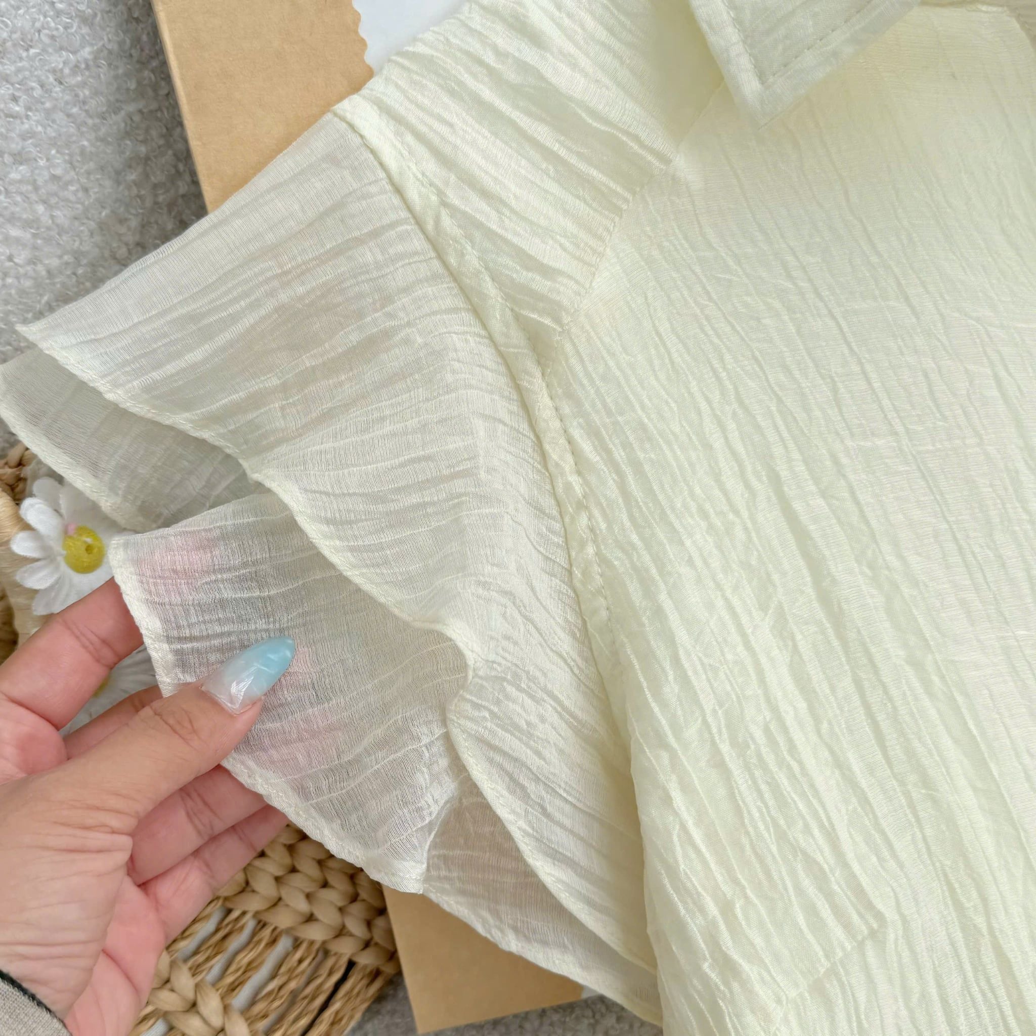 Áo Thiết Kế Cổ Sơ Mi Vai Bèo Đi Chơi TuTu Store Mã A605