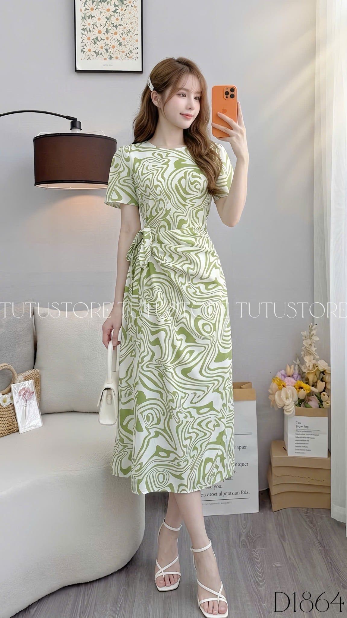 Đầm Thiết Kế Cổ Tròn Nhấn Eo Dáng Dài Đầm Đi Tiệc TuTu Store Mã D1864