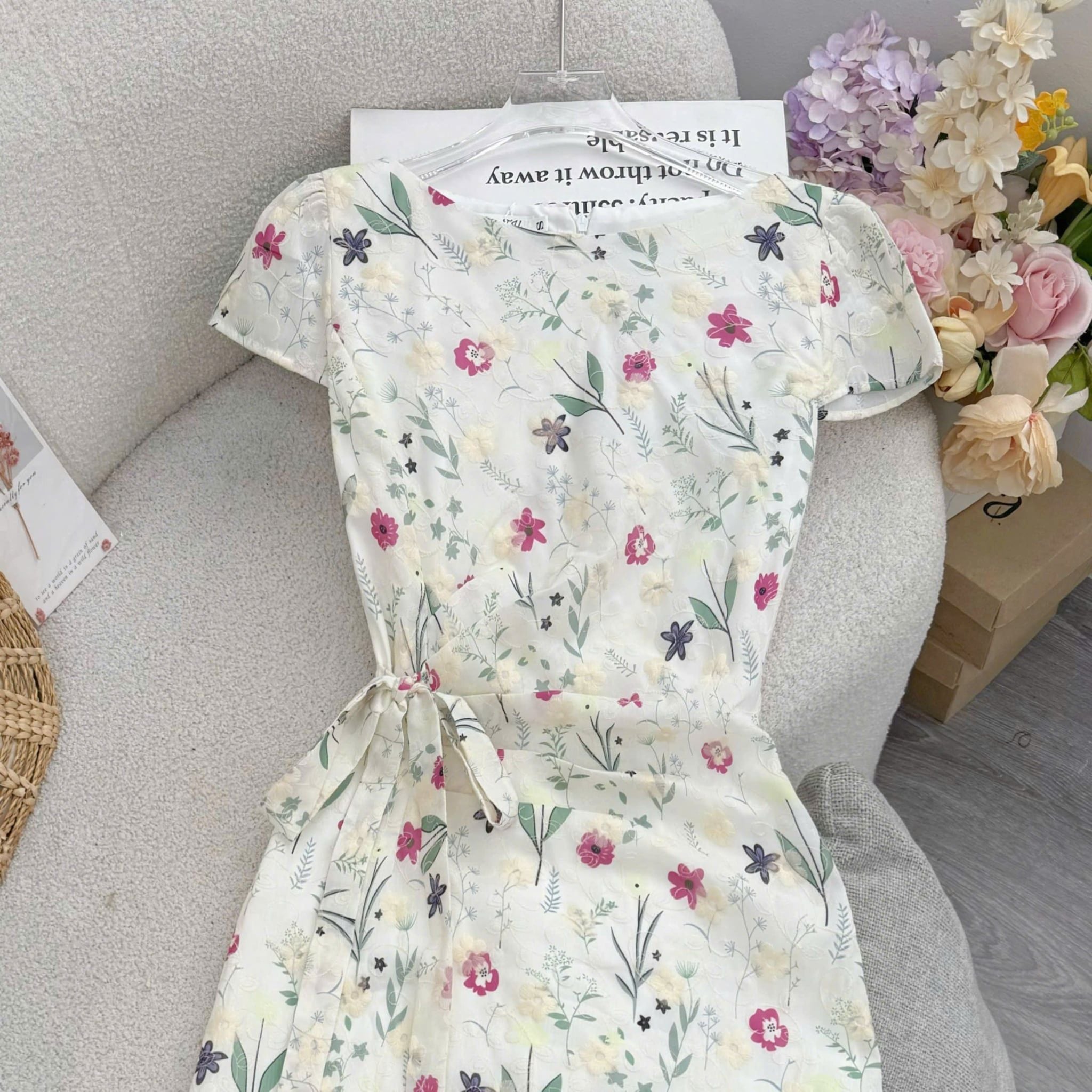 Đầm Thiết Kế Cổ Tròn Buộc Eo Dáng Dài Đầm Đi Tiệc TuTu Store Mã D1902