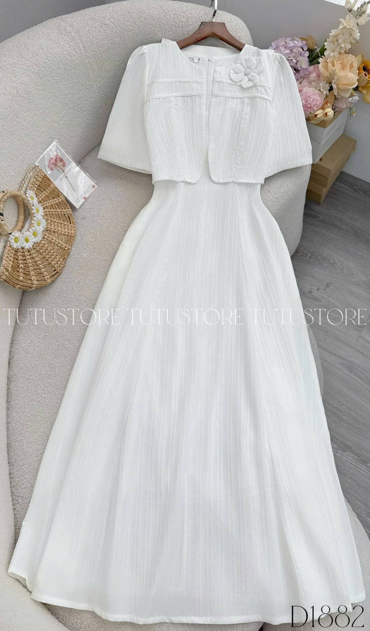 Đầm Thiết Kế Tay Lỡ Dáng Dài Đầm Đi Tiệc TuTu Store Mã D1882