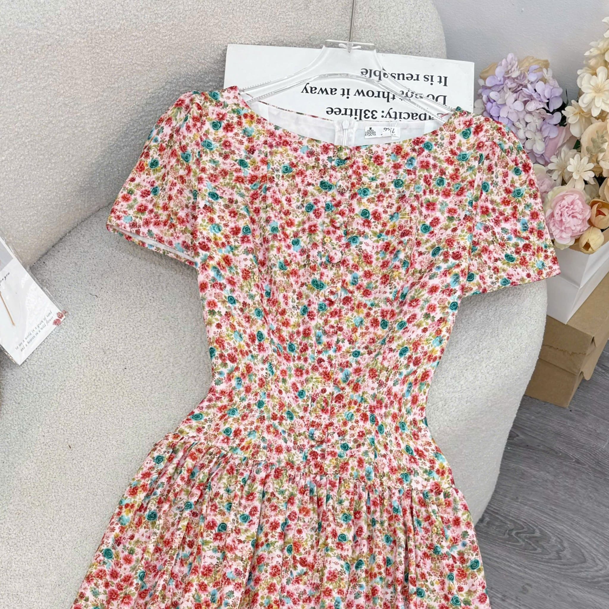 Đầm Thiết Kế Cổ Tròn Dáng Xòe Đi Chơi TuTu Store D1982