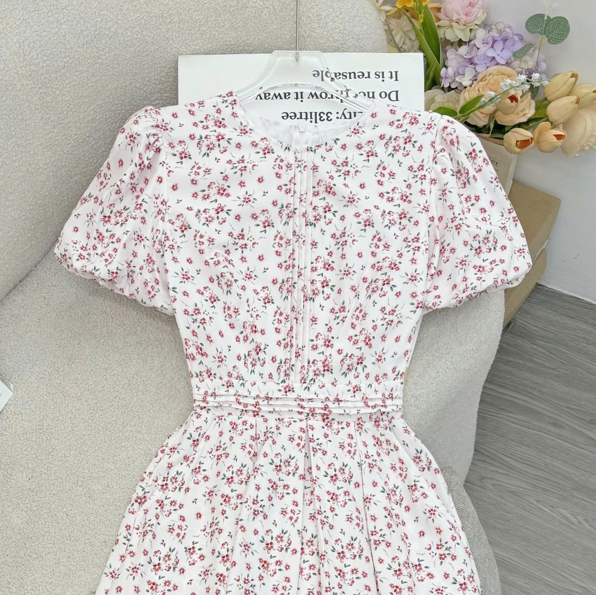 Đầm Thiết Kế Cổ Tròn Dáng Xòe Hoa Nhí Đi Chơi TuTu Store Mã D1800