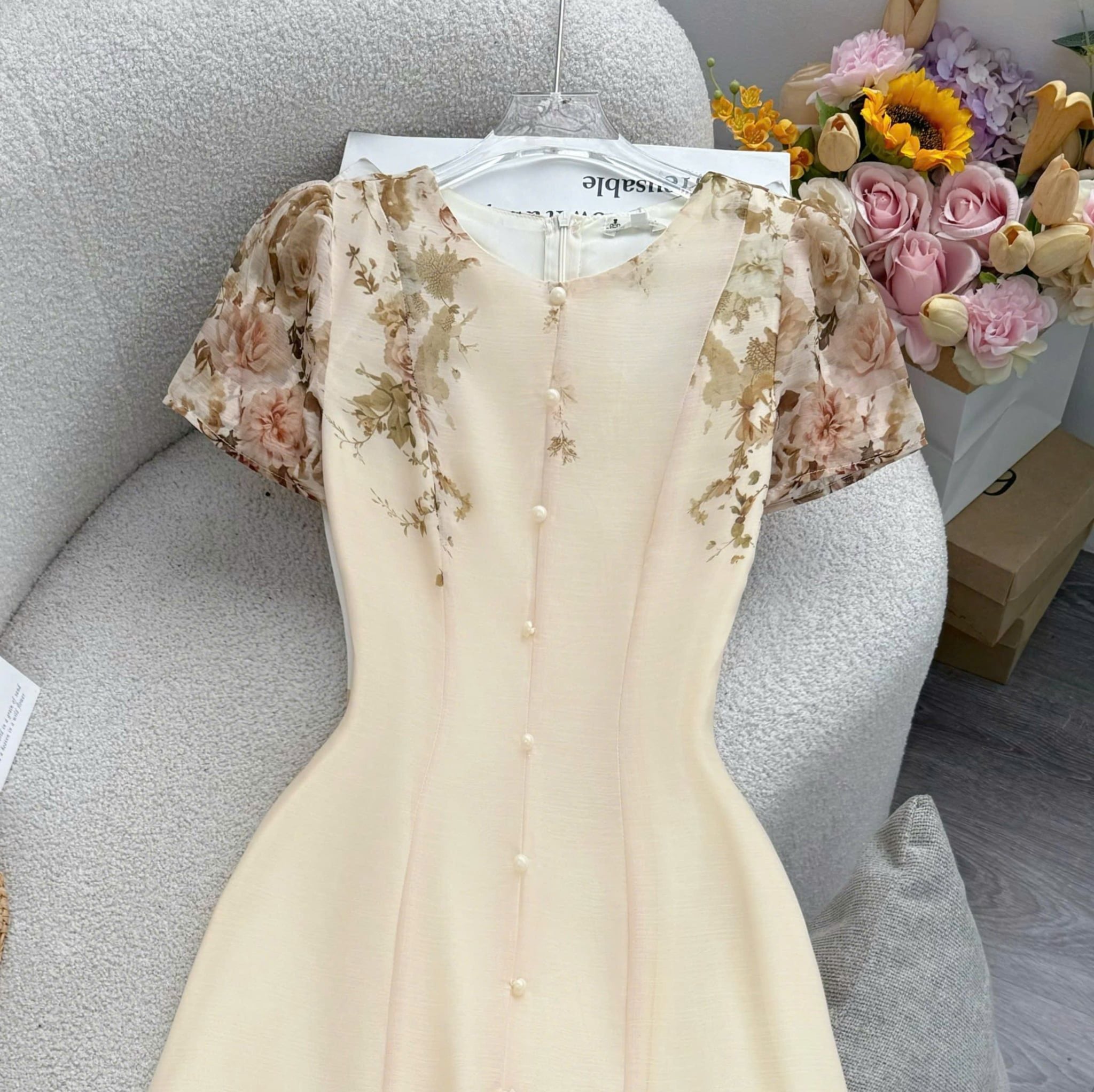Đầm Thiết Kế Cổ Tròn Dáng Chữ A Đầm Đi Tiệc TuTu Store Mã D1868