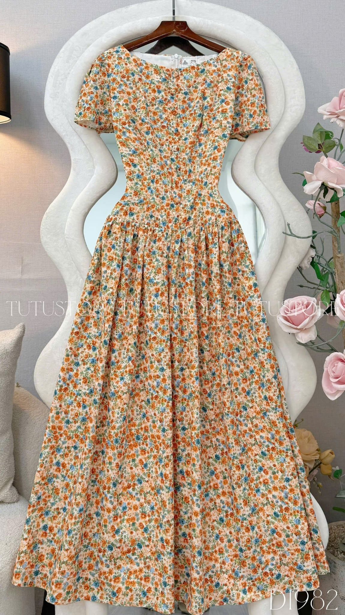 Đầm Thiết Kế Cổ Tròn Dáng Xòe Đi Chơi TuTu Store D1982