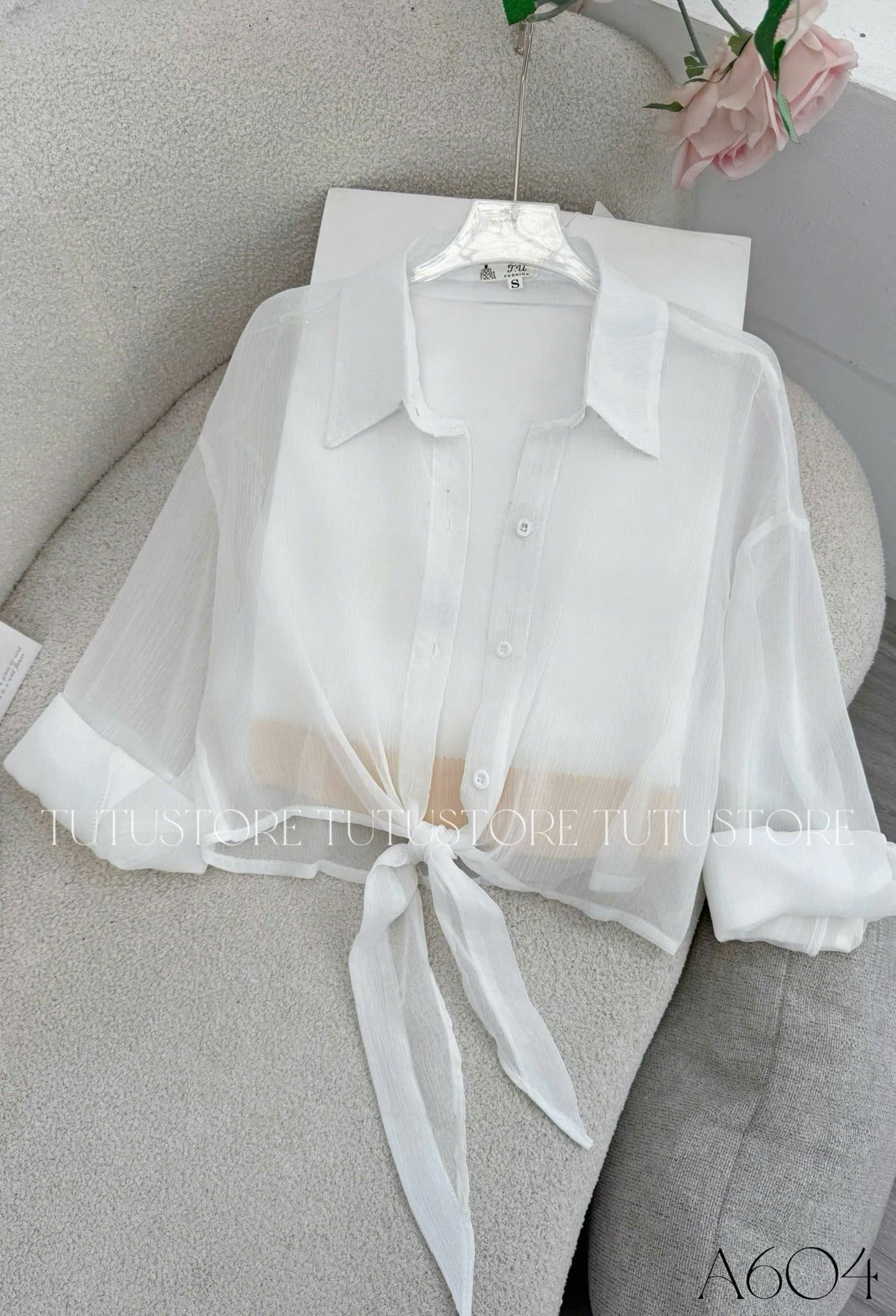 Áo Thiết Kế Kiểu Sơ Mi Mỏng Khoác Ngoài Đi Chơi TuTu Store Mã A604