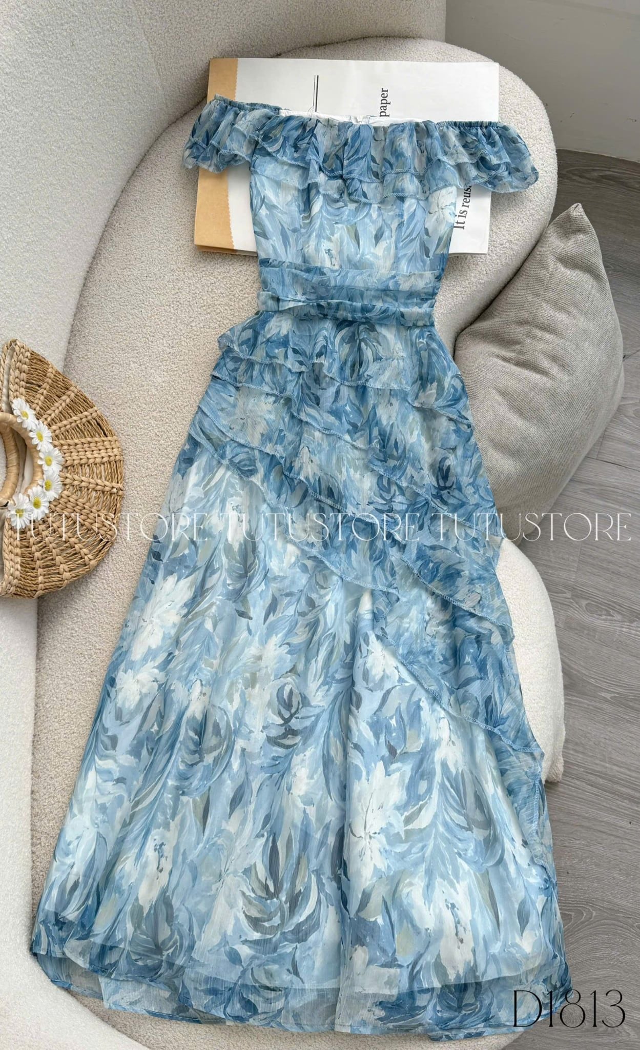 Đầm Thiết Kế Trễ Vai Dáng Xòe Đi Tiệc TuTu Store Mã D1813