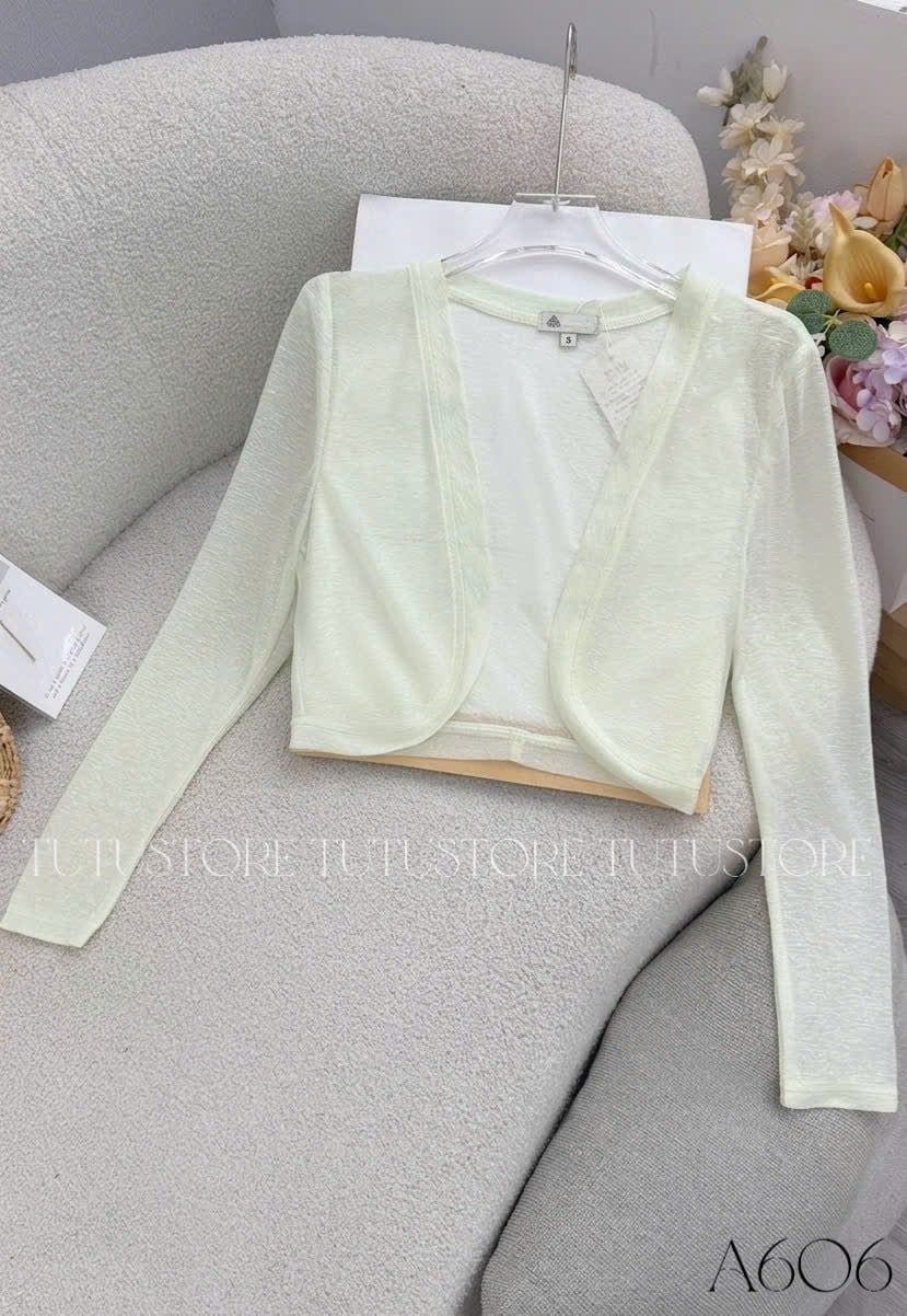 Áo Thiết Kế Khoác Ngoài Dáng Croptop Mỏng Nhẹ Nhàng Đi Chơi TuTu Store Mã A606