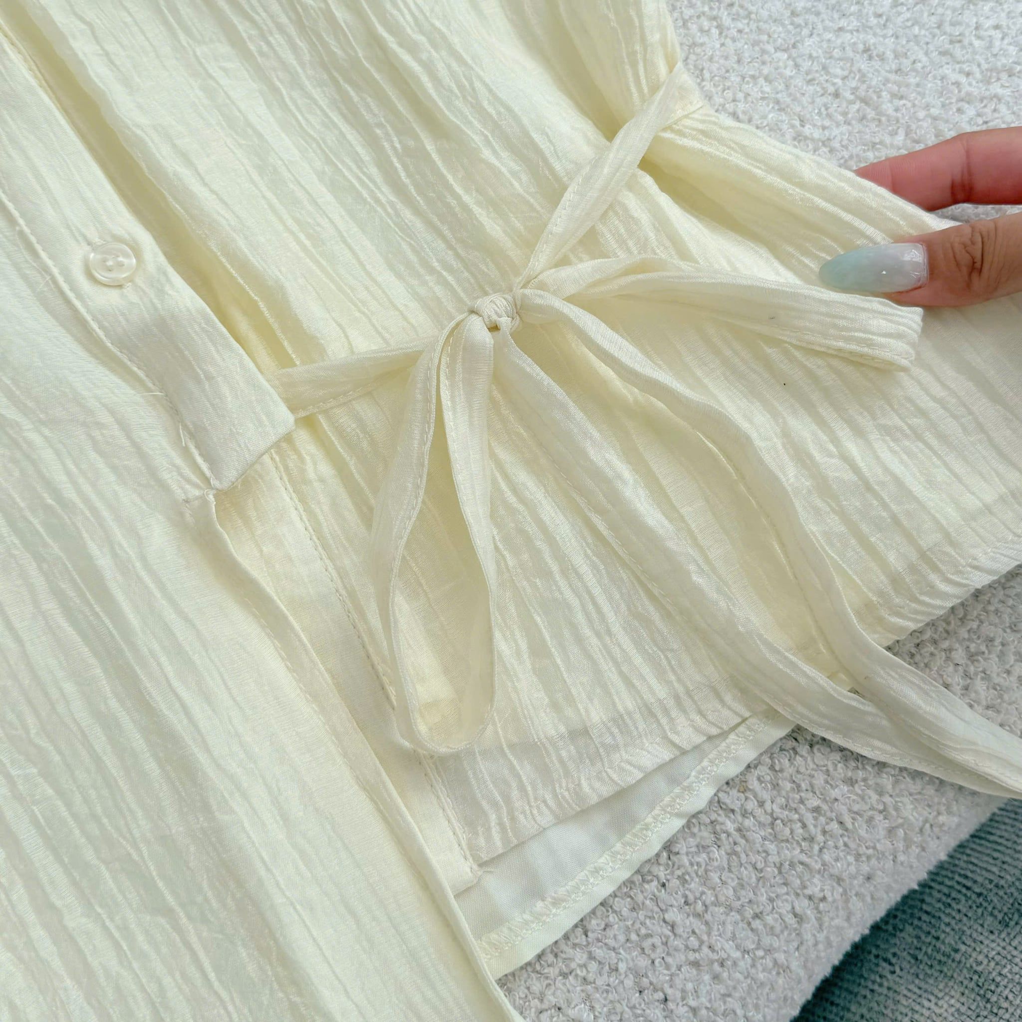 Áo Thiết Kế Cổ Sơ Mi Vai Bèo Đi Chơi TuTu Store Mã A605