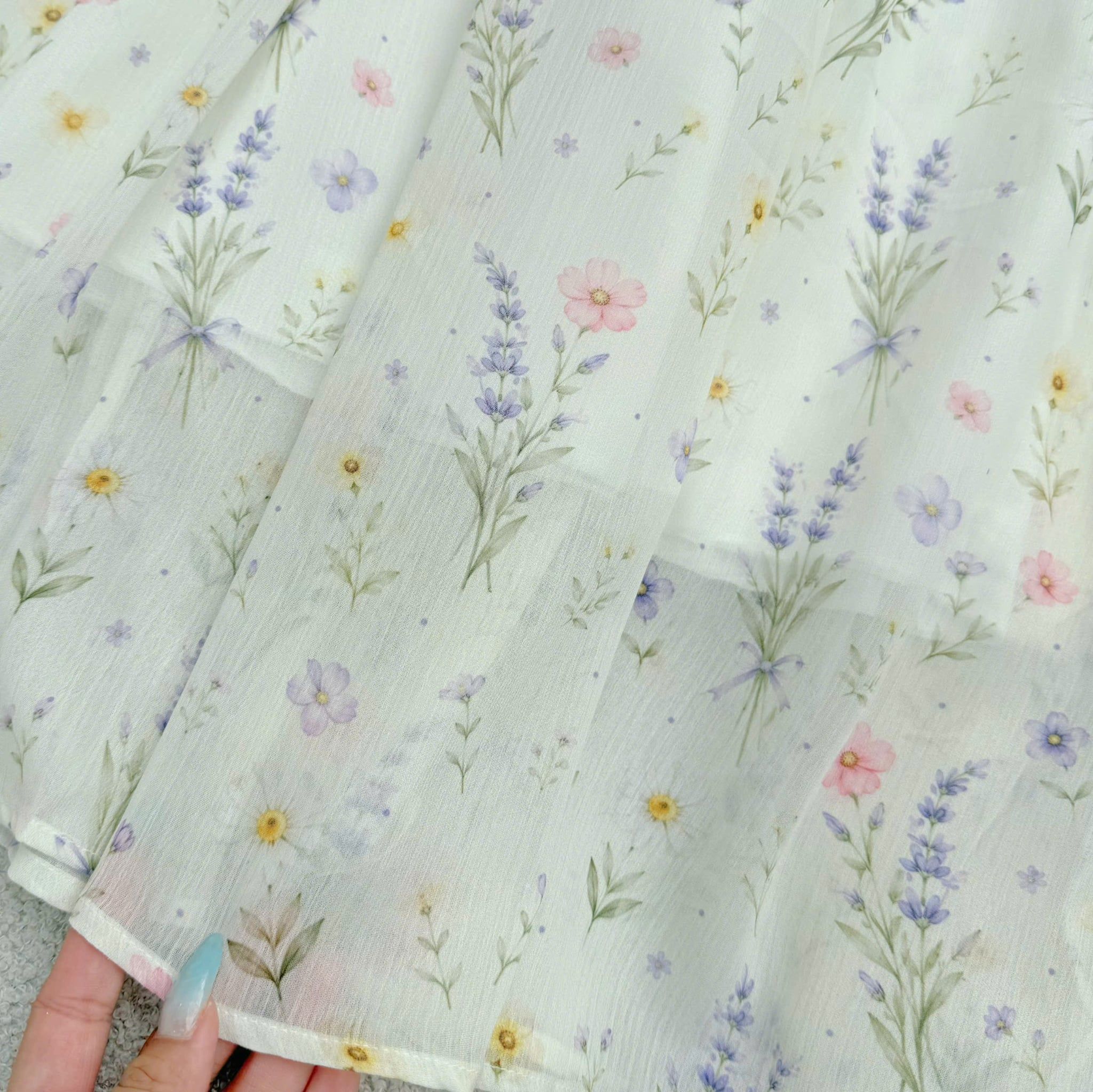 Đầm Thiết Kế Cổ Tròn Dáng Xòe Hoa Nhí Đầm Đi Tiệc TuTu Store Mã D1855