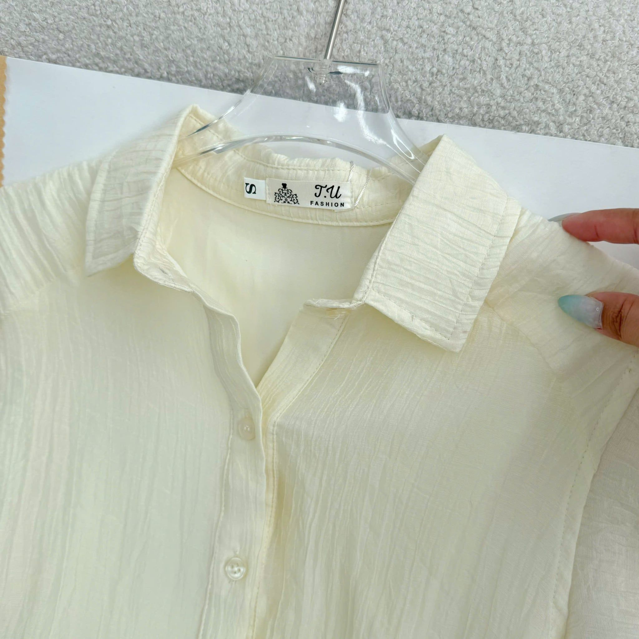 Áo Thiết Kế Cổ Sơ Mi Vai Bèo Đi Chơi TuTu Store Mã A605