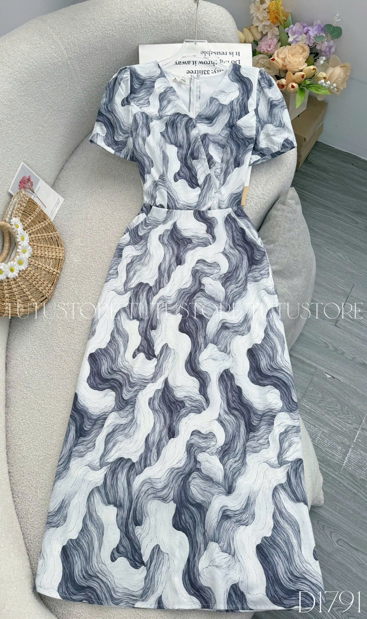 Đầm Thiết Kế Cổ V Dáng Dài Đi Tiệc TuTu Store Mã D1791