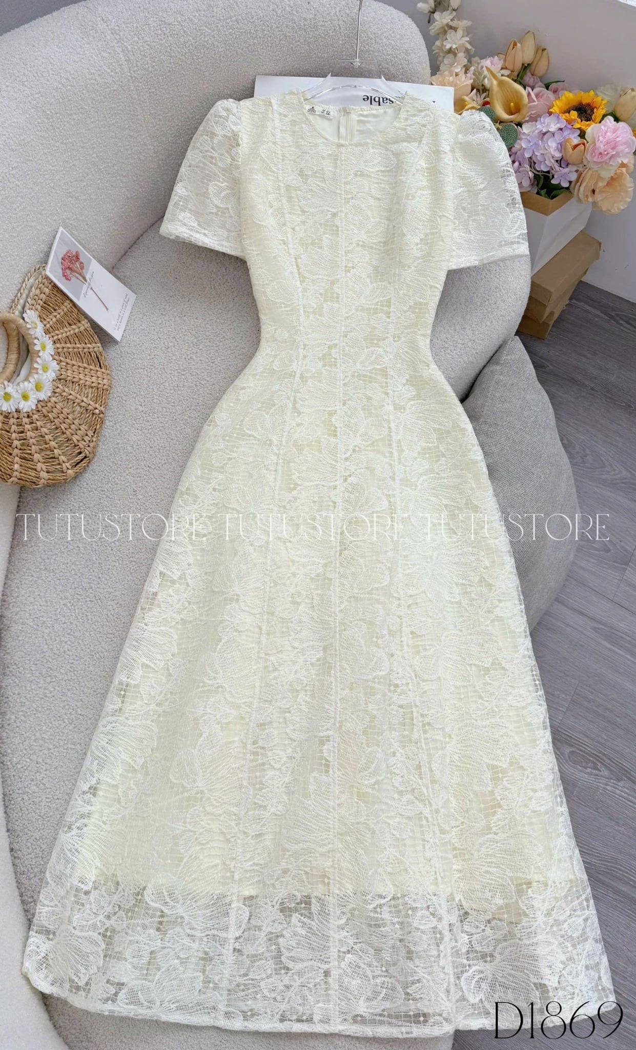 Đầm Thiết Kế Cổ Tròn Dáng Xòe Đầm Đi Tiệc TuTu Store Mã D1869