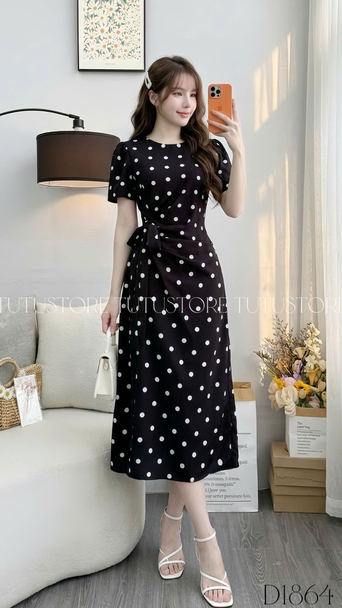Đầm Thiết Kế Cổ Tròn Nhấn Eo Dáng Dài Đầm Đi Tiệc TuTu Store Mã D1864