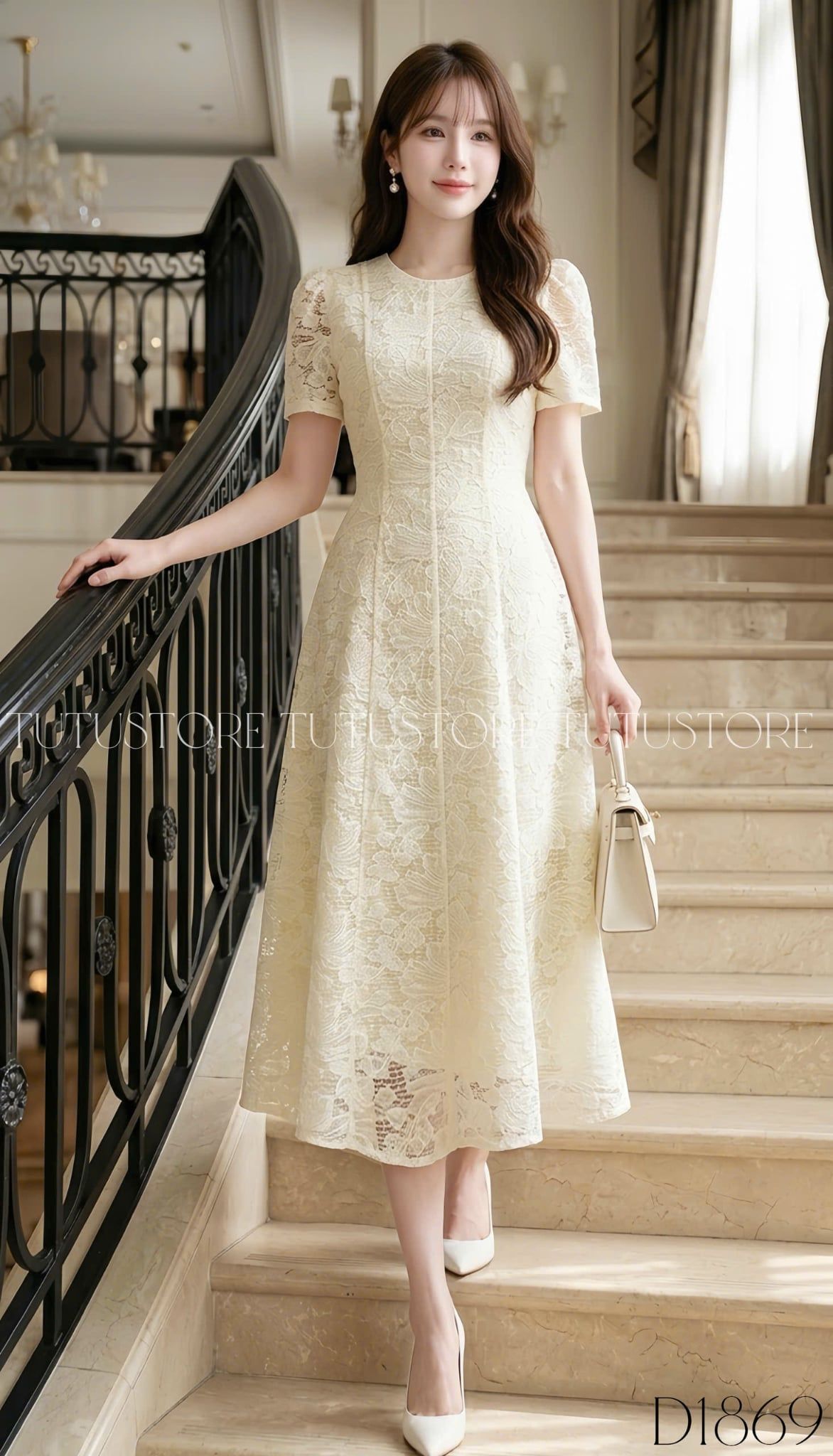 Đầm Thiết Kế Cổ Tròn Dáng Xòe Đầm Đi Tiệc TuTu Store Mã D1869
