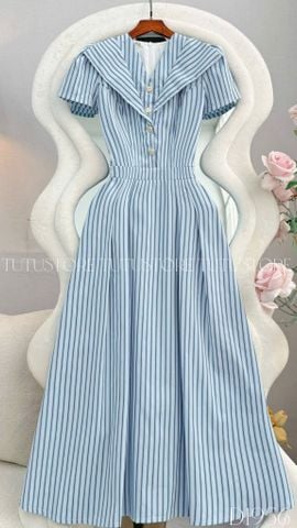 Đầm Thiết Kế Cổ V Dáng Xòe Sọc Đầm Đi Tiệc TuTu Store Mã D1956
