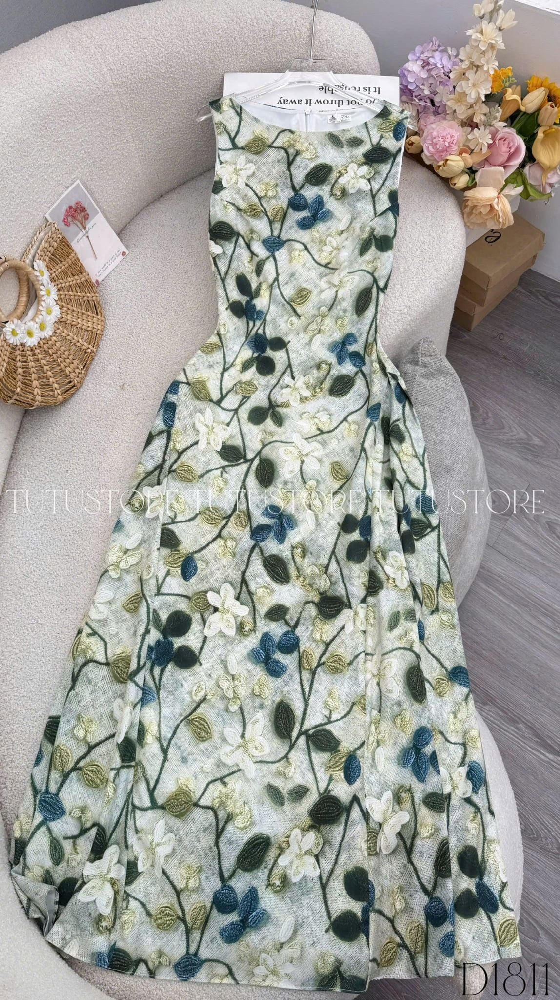 Đầm Thiết Kế Cổ Thuyền Dáng Dài Đơn Giản Đi Chơi TuTu Store Mã D1811
