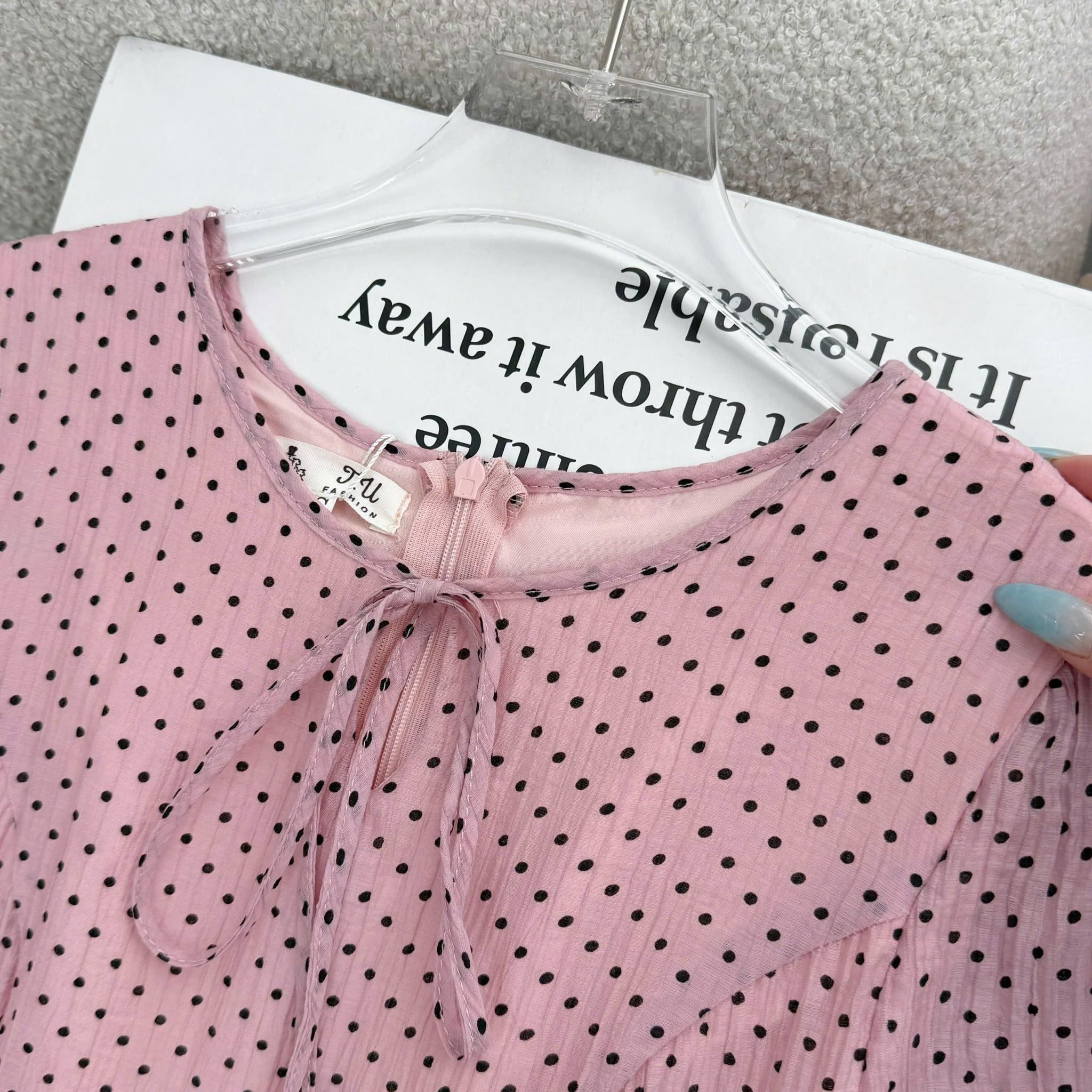Đầm Thiết Kế Cổ Tròn Dáng Xòe Chấm Bi Đầm Đi Tiệc TuTu Store Mã D1899
