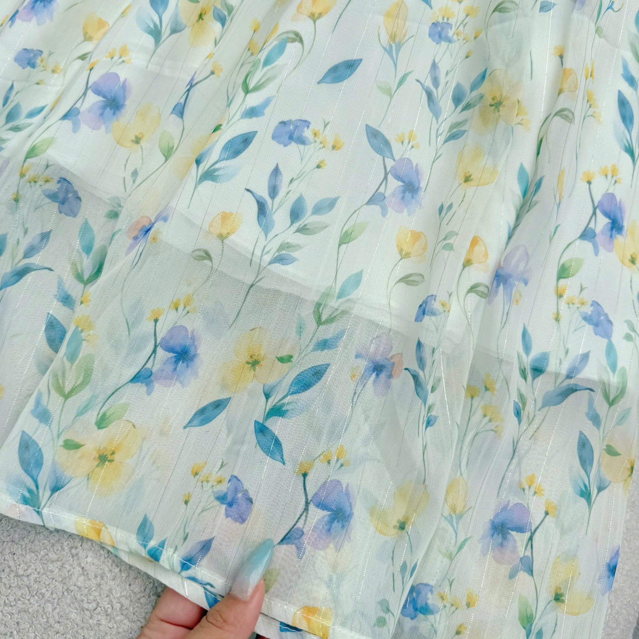 Đầm Thiết Kế Cổ Tròn Dáng Xòe Hoa Nhí Đầm Đi Tiệc TuTu Store Mã D1855