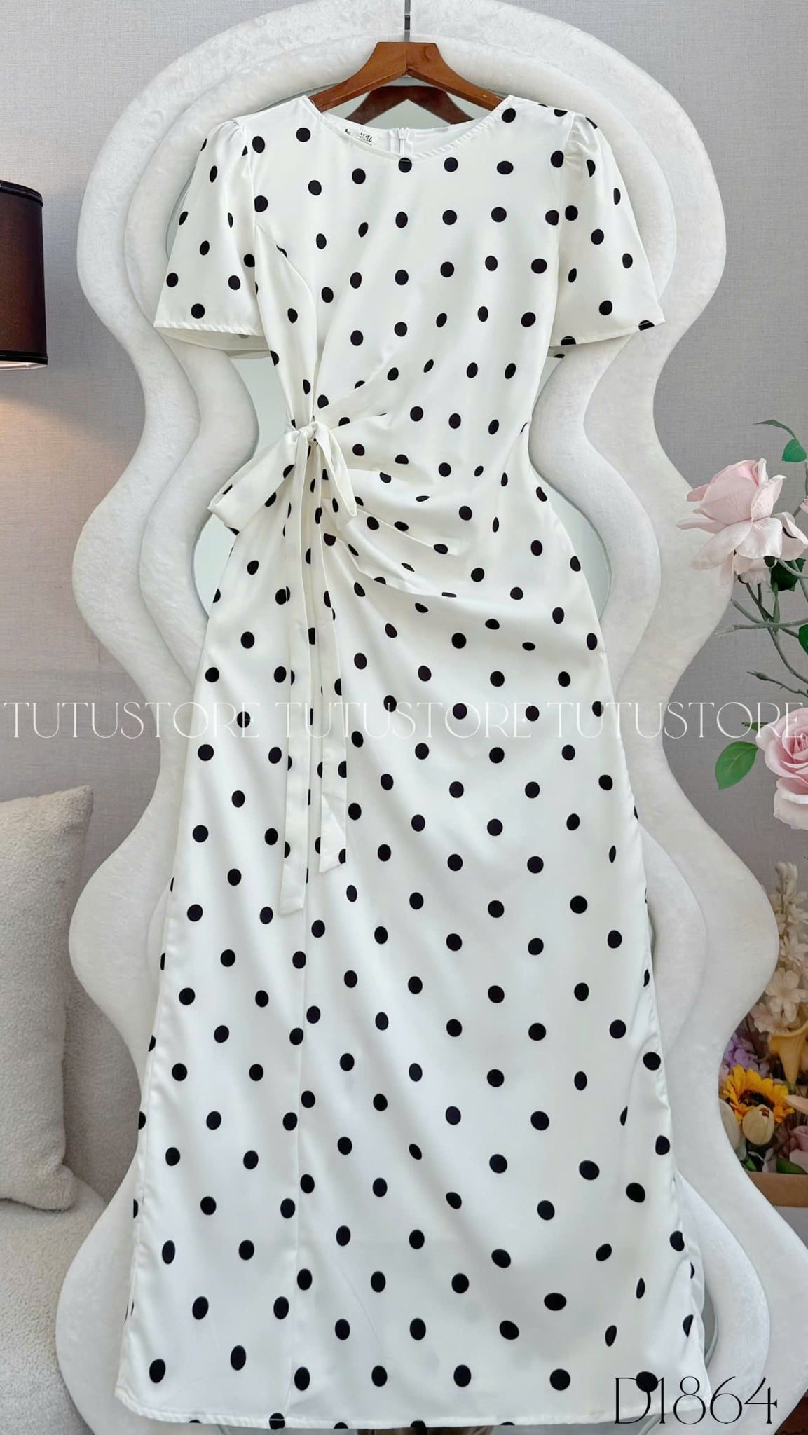 Đầm Thiết Kế Cổ Tròn Nhấn Eo Dáng Dài Đầm Đi Tiệc TuTu Store Mã D1864