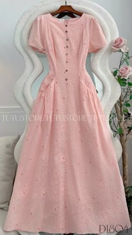 Đầm Thiết Kế Cổ Tròn Dáng Xòe Thêu Hoa Đi Chơi TuTu Store Mã D1804