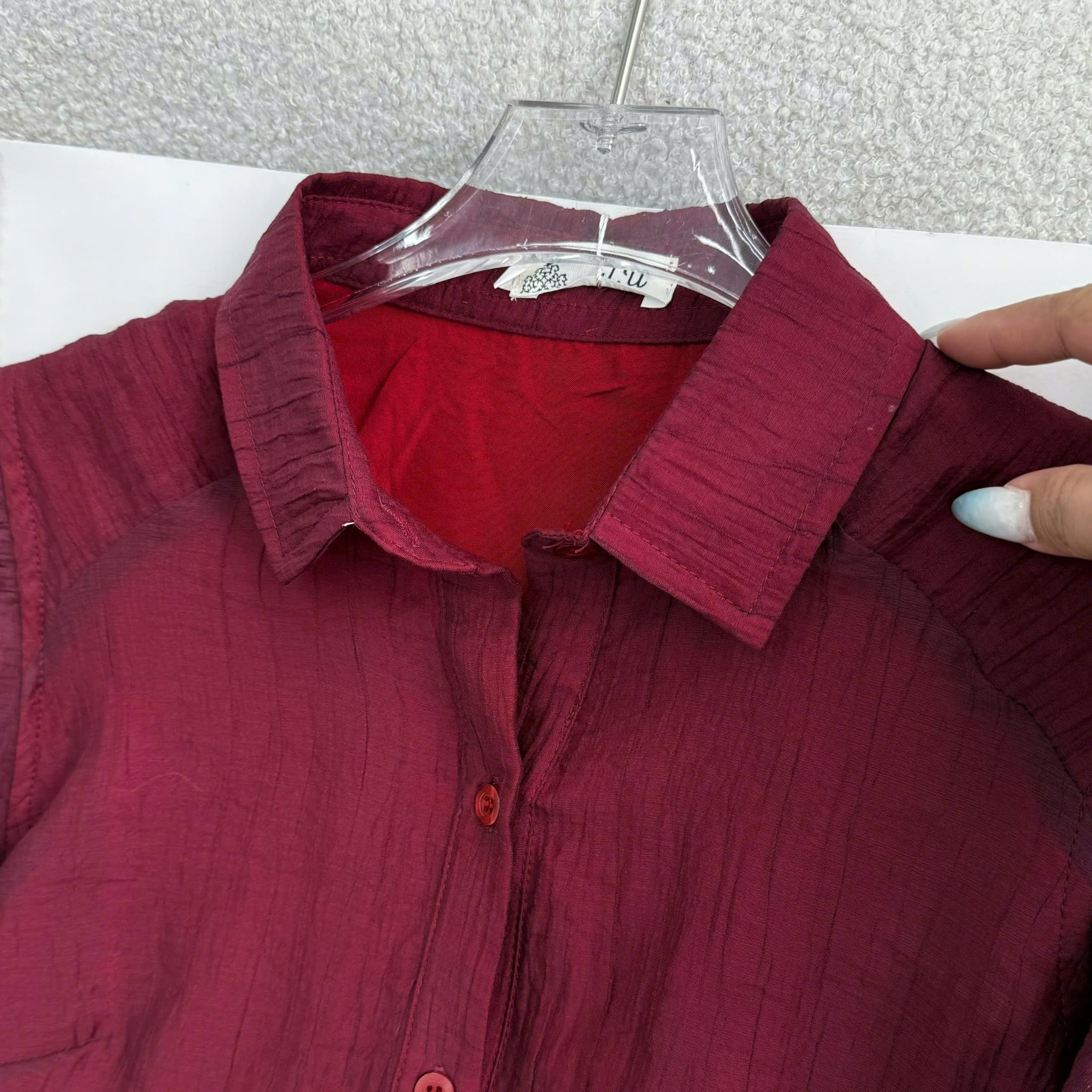 Áo Thiết Kế Cổ Sơ Mi Vai Bèo Đi Chơi TuTu Store Mã A605