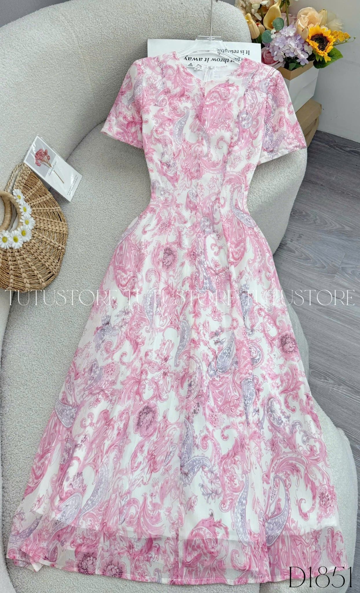 Đầm Thiết Kế Cổ Tròn Dáng Dài Đầm Đi Tiệc TuTu Store Mã D1851