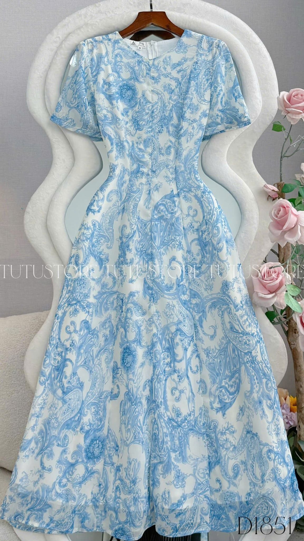 Đầm Thiết Kế Cổ Tròn Dáng Dài Đầm Đi Tiệc TuTu Store Mã D1851