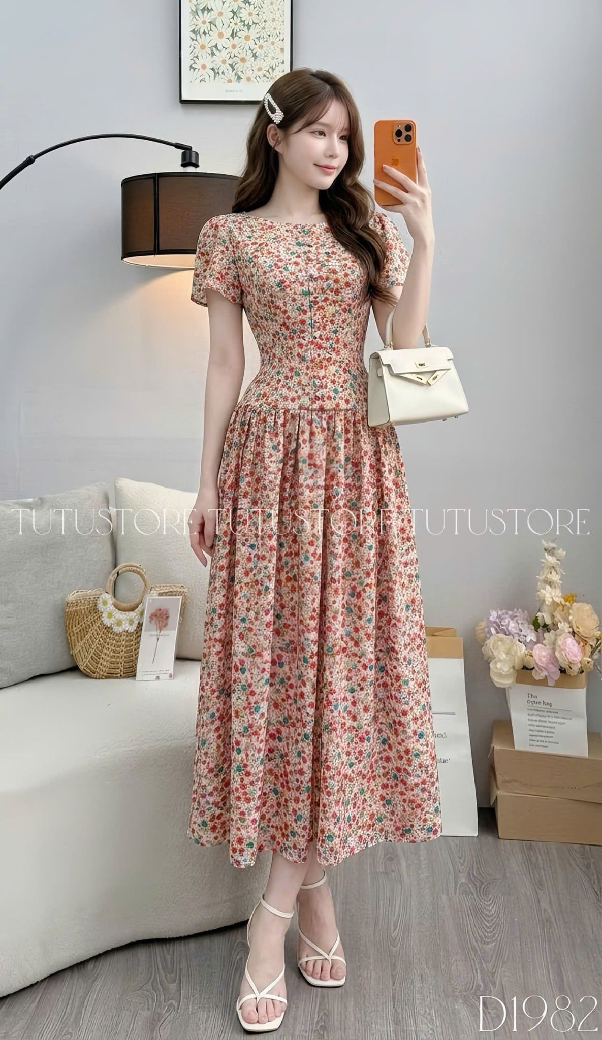 Đầm Thiết Kế Cổ Tròn Dáng Xòe Đi Chơi TuTu Store D1982