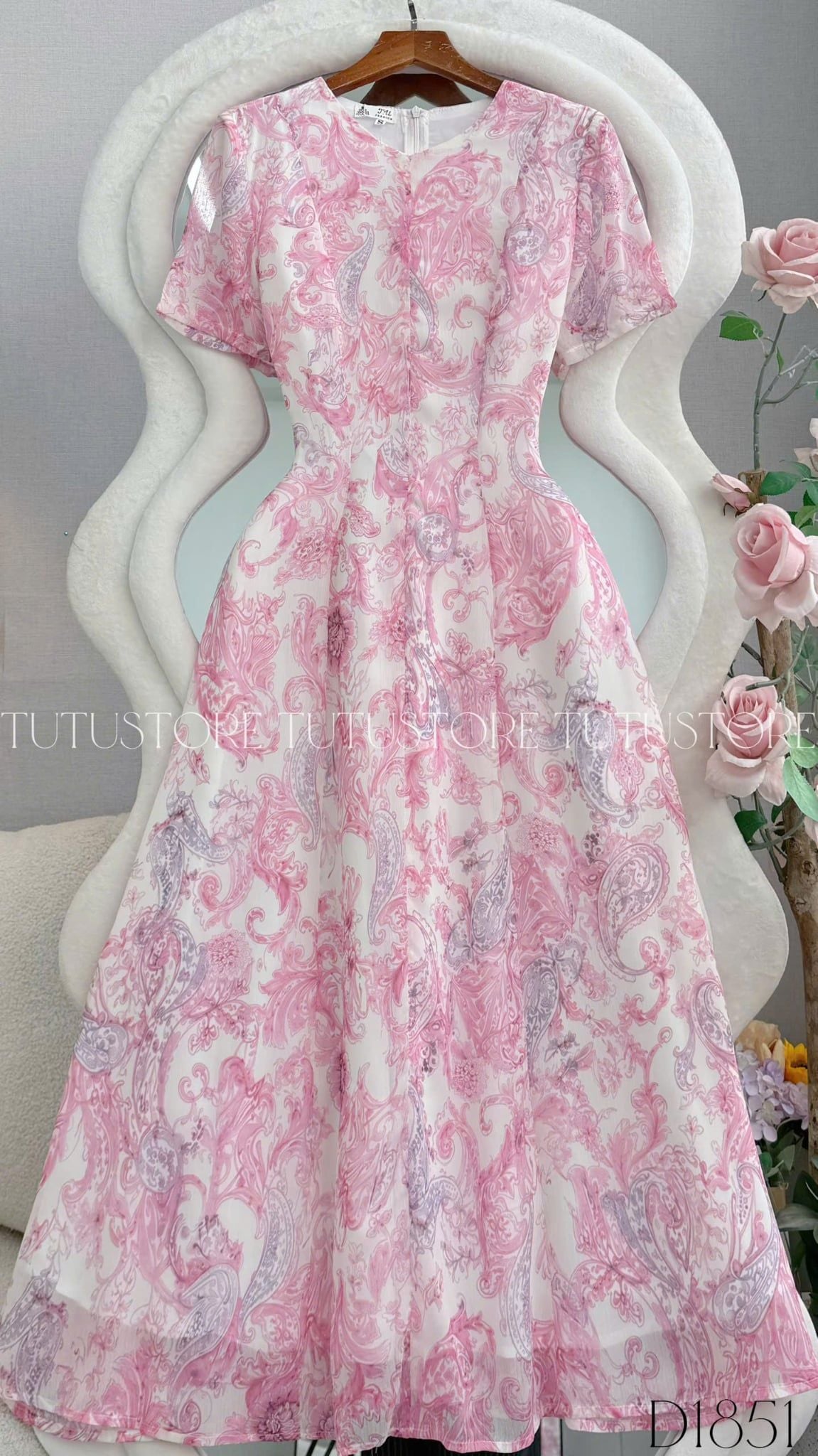 Đầm Thiết Kế Cổ Tròn Dáng Dài Đầm Đi Tiệc TuTu Store Mã D1851