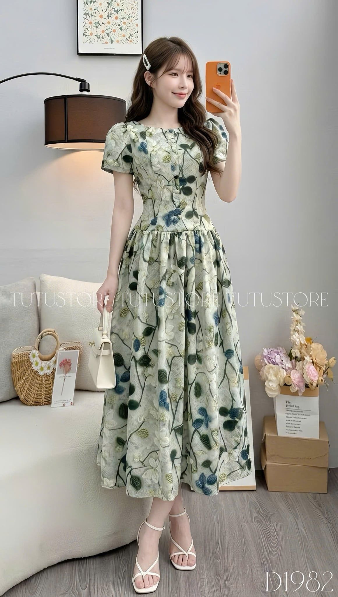 Đầm Thiết Kế Cổ Tròn Dáng Xòe Đi Chơi TuTu Store D1982