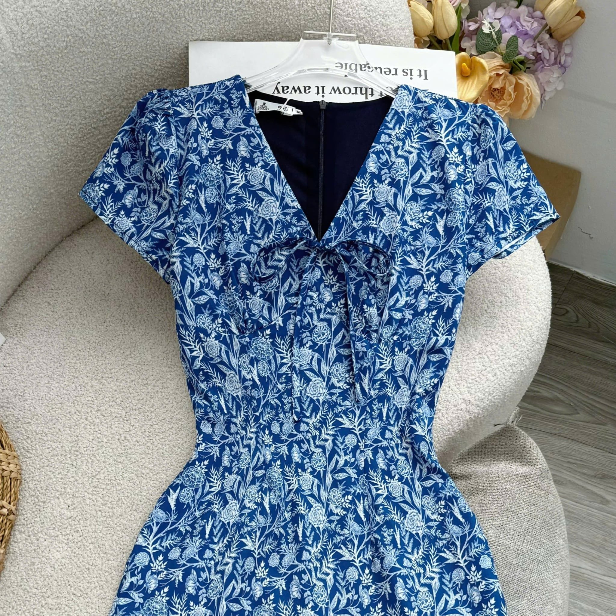 Đầm Hoa Thiết Kế Cổ V Dáng Dài Đi Chơi TuTu Store Mã D1790
