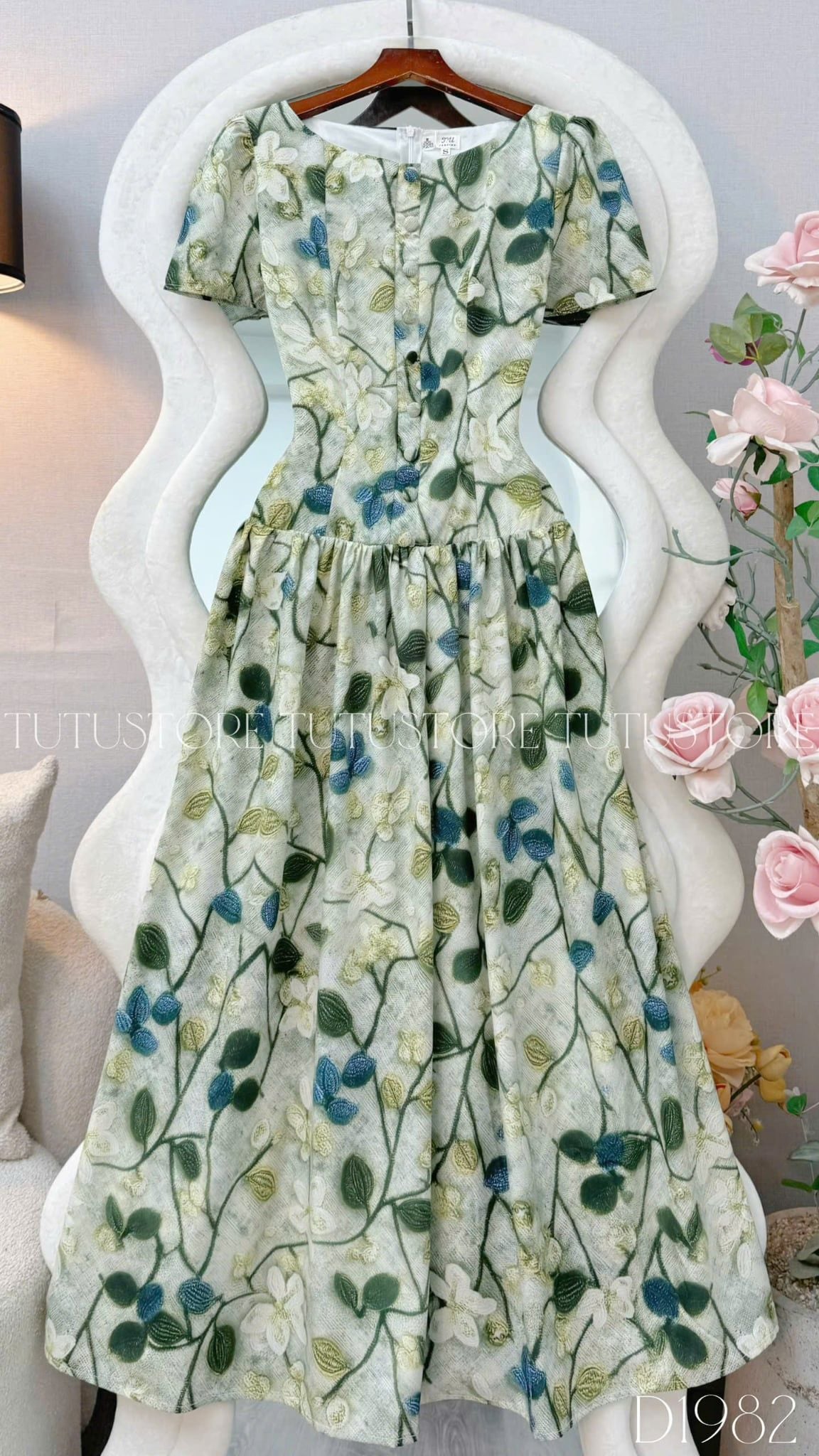 Đầm Thiết Kế Cổ Tròn Dáng Xòe Đi Chơi TuTu Store D1982