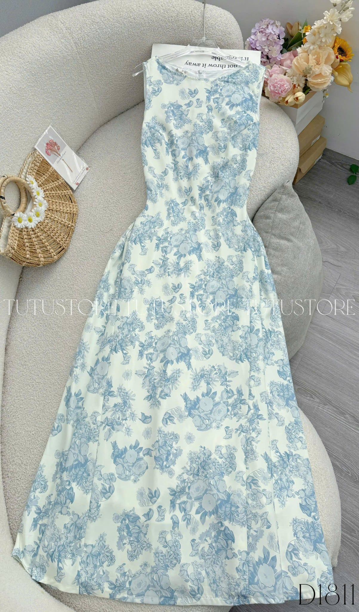 Đầm Thiết Kế Cổ Thuyền Dáng Dài Đơn Giản Đi Chơi TuTu Store Mã D1811