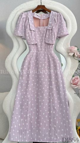 Đầm Thiết Kiểu Dáng Chữ A Hoa Nhí Đầm Đi Tiệc TuTu Store Mã D1854