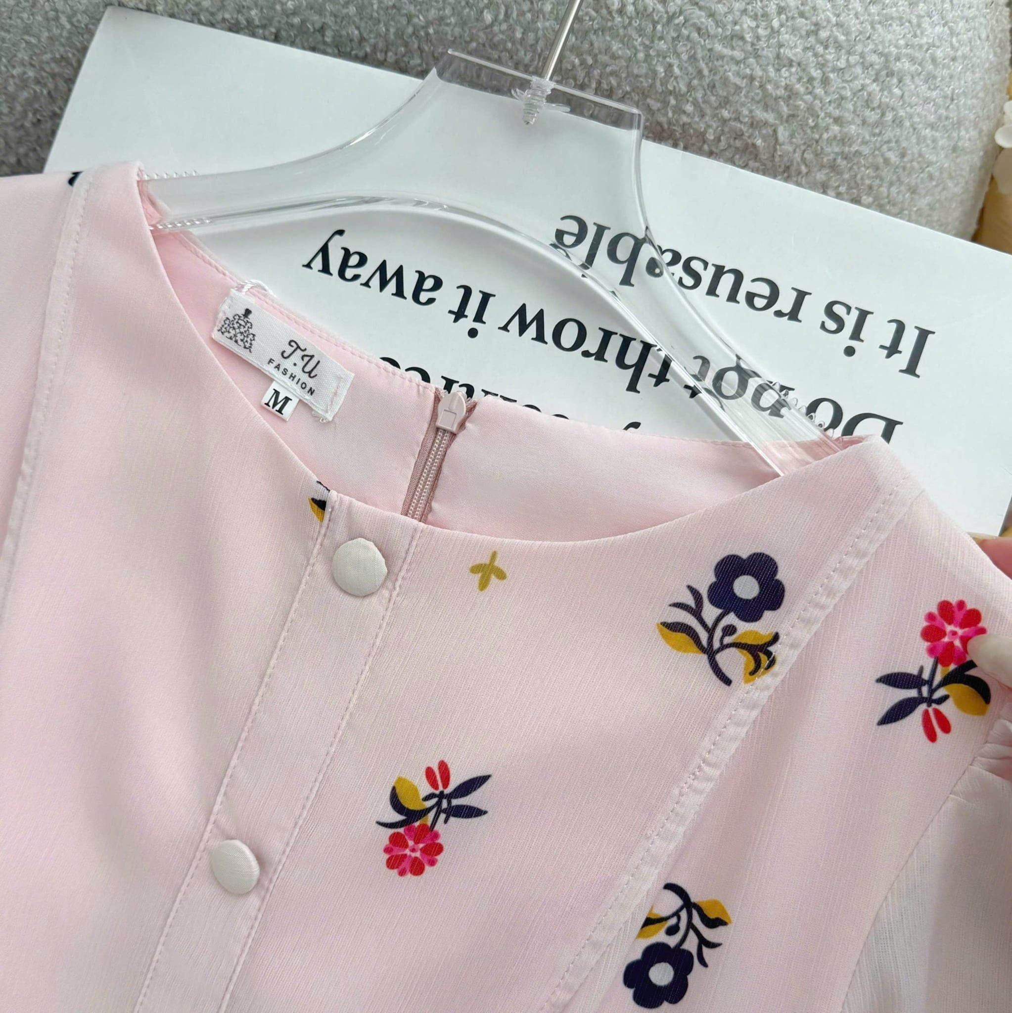Đầm Thiết Kế Nút Kiểu Dáng Dài Thanh Lịch Đi Chơi TuTu Store Mã D1794