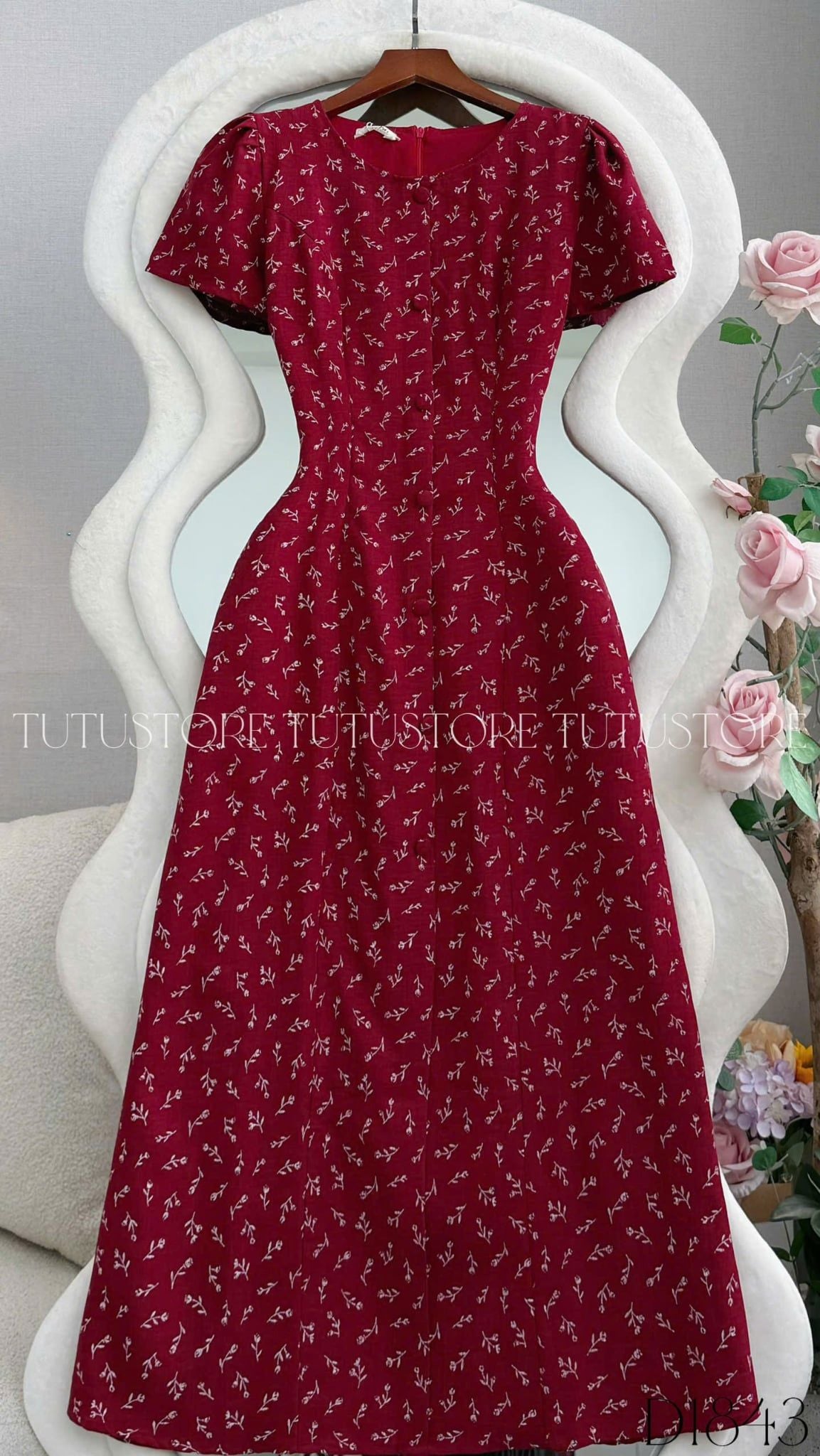 Đầm Thiết Kế Cổ Tròn Dáng Chữ A Hoa Nhí Đi Chơi TuTu Store Mã D1843