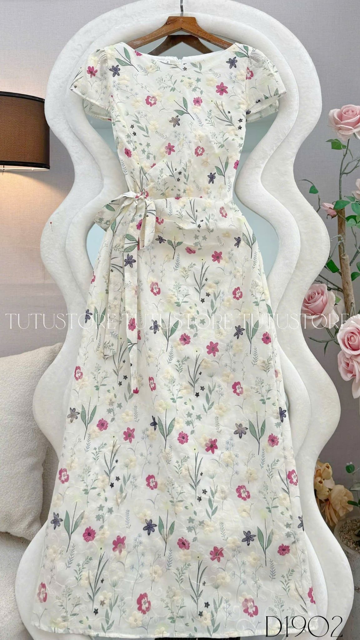 Đầm Thiết Kế Cổ Tròn Buộc Eo Dáng Dài Đầm Đi Tiệc TuTu Store Mã D1902