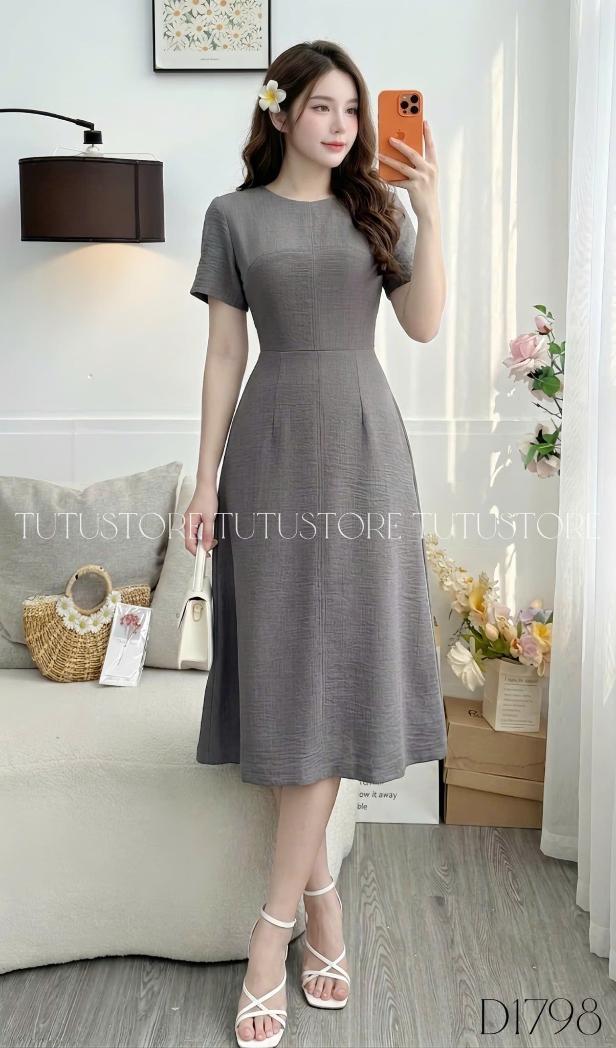 Đầm Thiết Kế Dáng Chữ A Đơn Giản Thanh Lịch Đi Tiệc TuTu Store Mã D1798