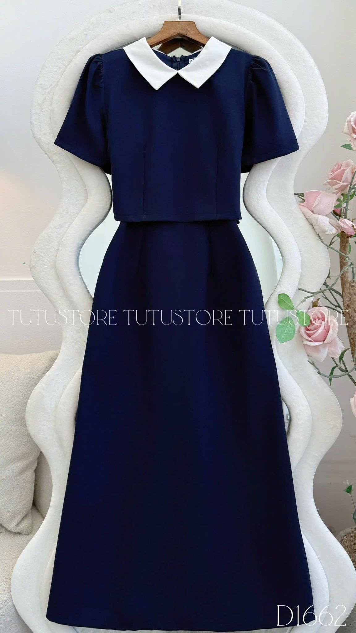 Đầm Liền Thiết Kế Cổ Tròn Công Sở TuTu Store Mã D1662