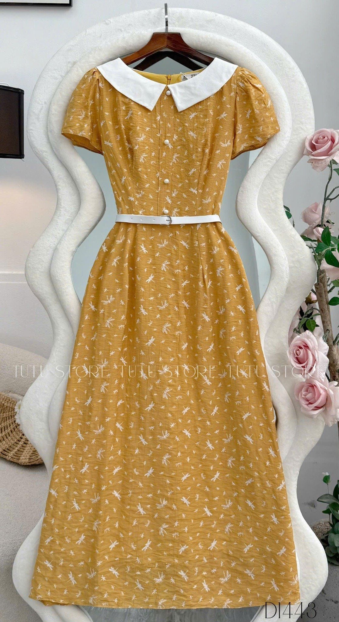 Đầm Tơ Xốp Nhăn Thiết Kế TuTu Store Phù Hợp Đi Chơi Dành Cho Nữ - Mã D1443