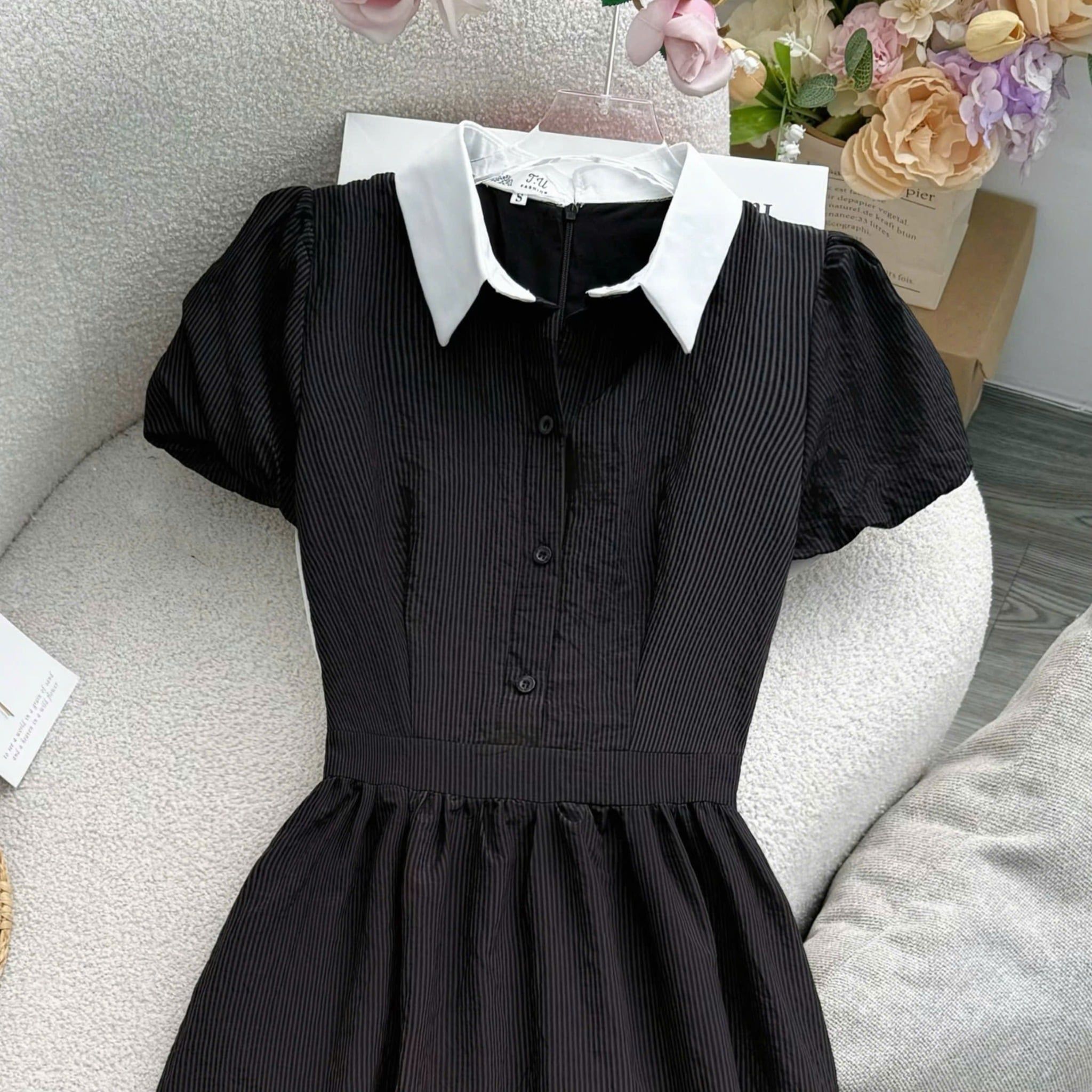 Đầm Cổ Somi Xô Linen Thiết Kế TuTu Store Phù Hợp Đi Chơi Dành Cho Nữ - Mã D1442